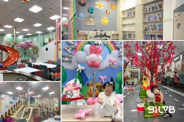 Biyoki Family & Kids Coffee đem đến thiết kế thông minh giúp ba mẹ dễ quan sát khi bé vui chơi khám phá đa dạng khu vực