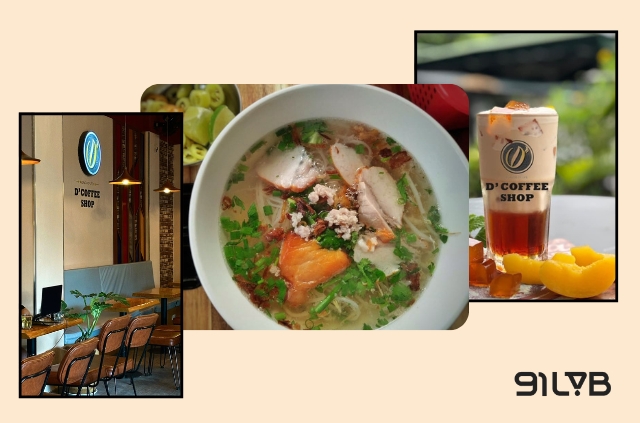D’ Coffee Shop phục vụ cả điểm tâm bên cạnh đồ uống để bạn có trải nghiệm tiện lợi