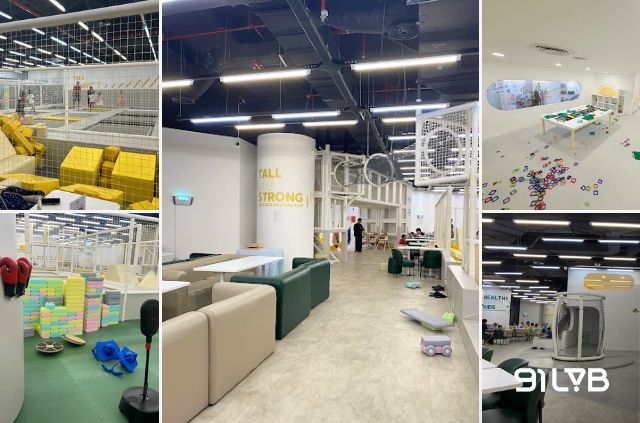 Không gian tối giản, hiện đại với hệ thống trò chơi thể chất đa dạng giúp trẻ rèn luyện sự bền bỉ