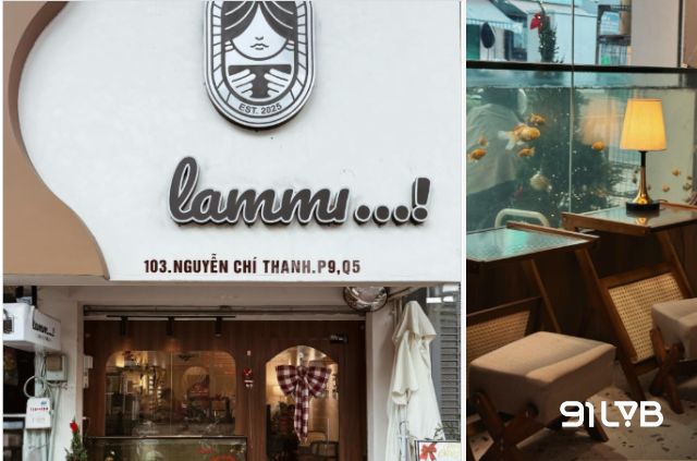 Lamm Coffee gây ấn tượng với mặt tiền nhẹ nhàng và không gian bên trong ấm áp phù hợp cho những buổi cà phê thư giãn