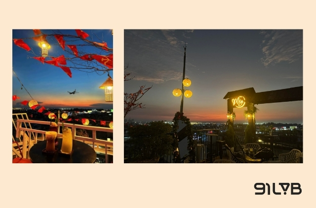 Không chỉ ngắm máy bay, tại Mây rooftop bạn còn có thể quan sát tòa Lanmark 81 chọc trời