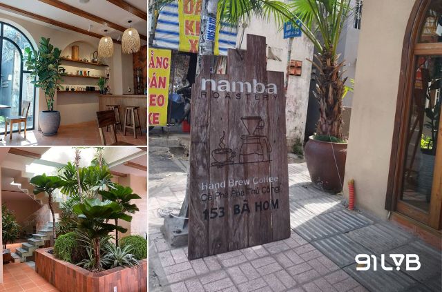 Không gian bên trong NamBa Roastery được bài trí đơn giản nhưng ấm áp, thích hợp để ngồi làm việc hoặc trò chuyện cùng bạn bè