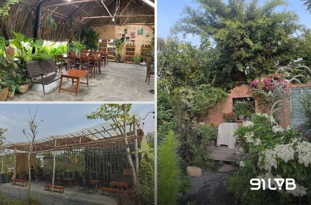 Twin Garden - Quán cà phê quận 12 có góc nhỏ yên bình với giàn hoa giấy rực rỡ và tiểu cảnh bài trí tinh tế