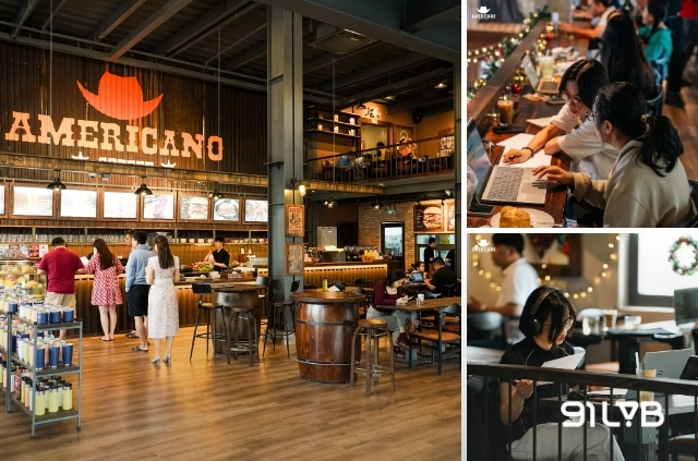 Americano Coffee có sức chứa cực khủng lên đến 200 khách, không gian rộng rãi, thoải mái, không bí bách