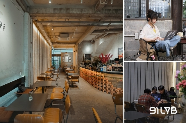 Y9 coffee sở hữu phong cách Industrial với không gian rộng thoáng và cách bài trí đầy tính thẩm mỹ.