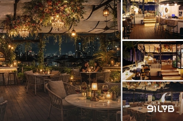 Moon 1984 Rooftop tựa như một ốc đảo Địa Trung Hải sang trọng thu nhỏ giữa lòng Quận 7