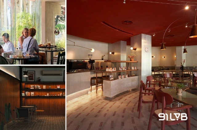OKKIO Caffe - Quán cà phê Thảo Điền lấy cảm hứng từ phim 2046, không gian khoác lên mình tông đỏ cực kỳ điện ảnh.
