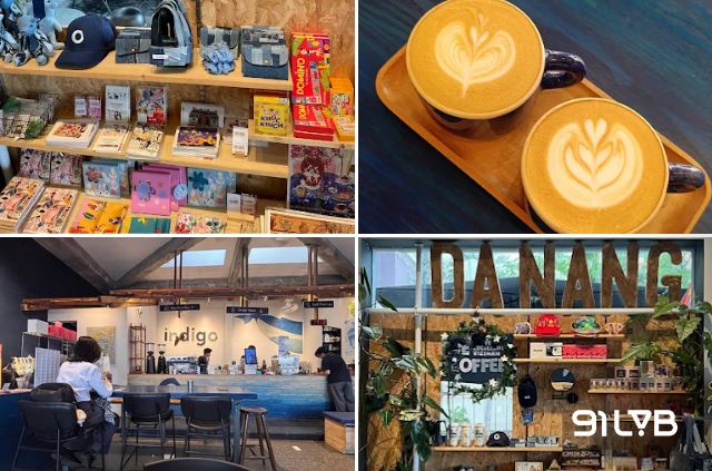 Gây ấn tượng với tông xanh chàm dịu mắt, Indigo Coffee là trạm dừng chân hiện đại mang cảm hứng Gothic ngay góc Nhà thờ Chính Tòa