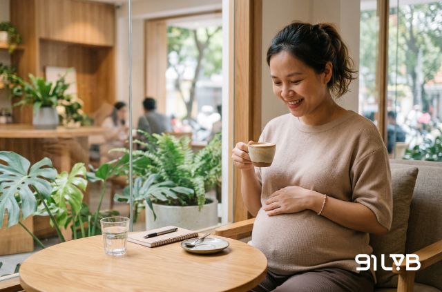 Một ly cà phê sữa vẫn an toàn cho mẹ bầu khi sử dụng với liều lượng phù hợp