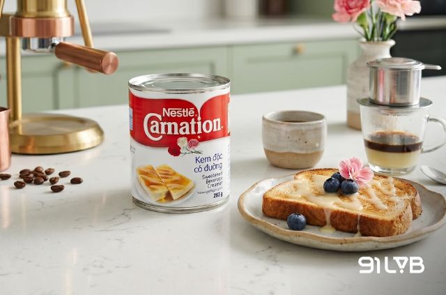Nestlé Carnation nổi bật với vị ngọt vừa phải và hậu vị thanh thoát giúp ly cà phê dễ uống hơn