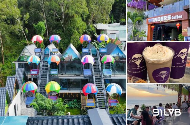 Những chiếc khinh khí cầu đầy màu sắc tạo nên diện mạo khác biệt hoàn toàn cho Wonders Coffee and Homestay