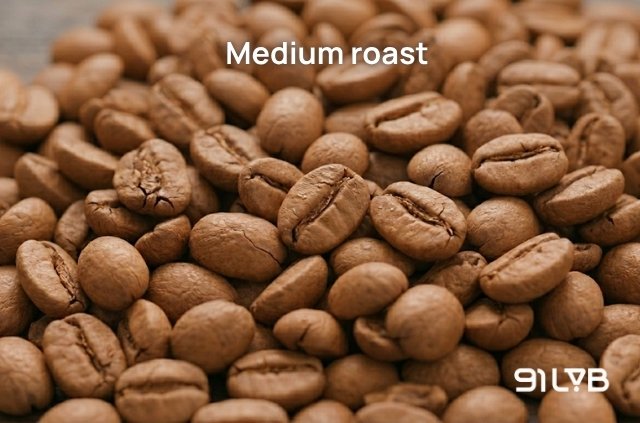 Hạt cà phê ở mức Medium Roast khoác lên mình màu nâu hạt dẻ