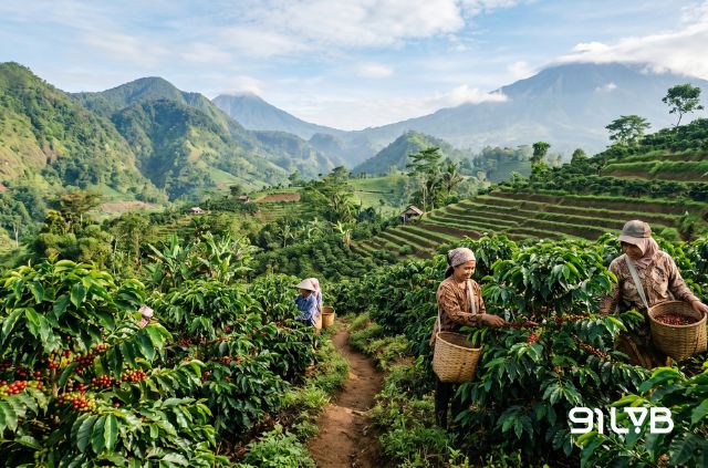 Đất đai canh tác tại Indonesia được bồi đắp liên tục bởi tro bụi núi lửa, tạo nên tầng thổ nhưỡng giàu khoáng chất