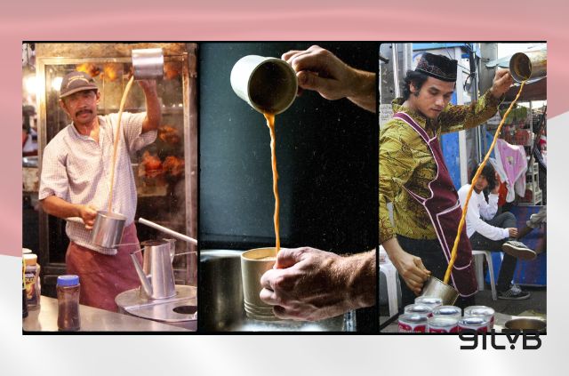 Kopi Tarik mang đến trải nghiệm thú vị về phần nhìn thông qua thao tác kéo rót cà phê liên tục giữa các ca pha chế