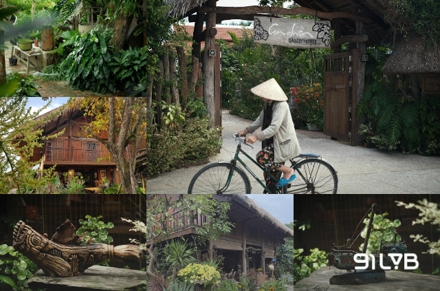 An Nhàn - Exquisite Cultural Gallery & Coffee đón khách bằng những căn nhà gỗ rợp bóng cây xanh mát lành
