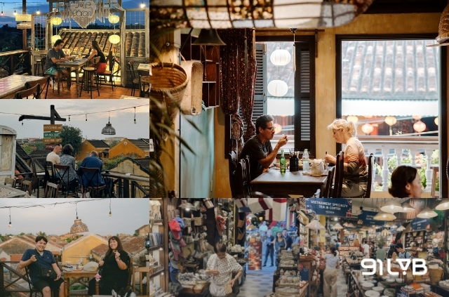 Mê Hội An Rooftop Coffee & Kitchen là quán cà phê đẹp ở Hội An lý tưởng để ngắm nhìn lớp mái ngói âm dương và nhịp sống phố di sản từ trên cao.