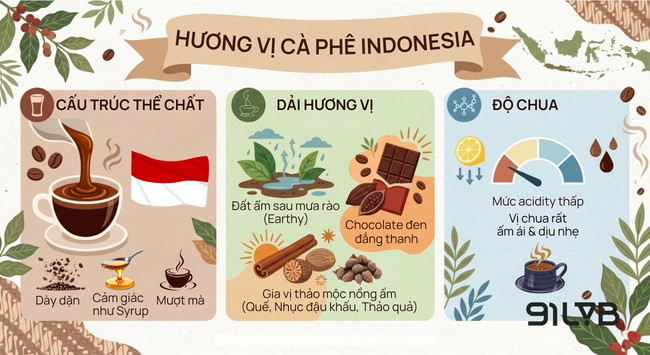 Tổng quan về hương vị cà phê Indonesia