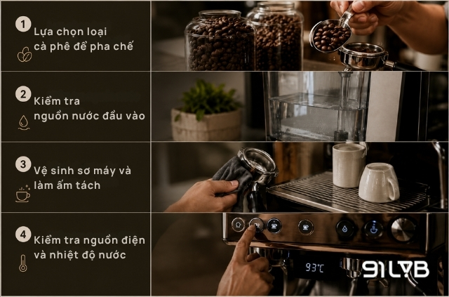 Các bước chuẩn bị trước khi bắt đầu pha chế