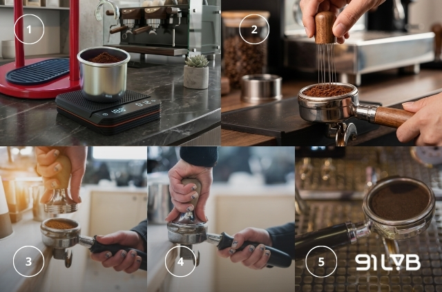 Minh hoạ các bước sử dụng tamper đúng cách